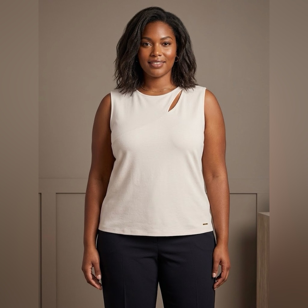 Nine West Asymmetrical Cutout Sleeveless Top